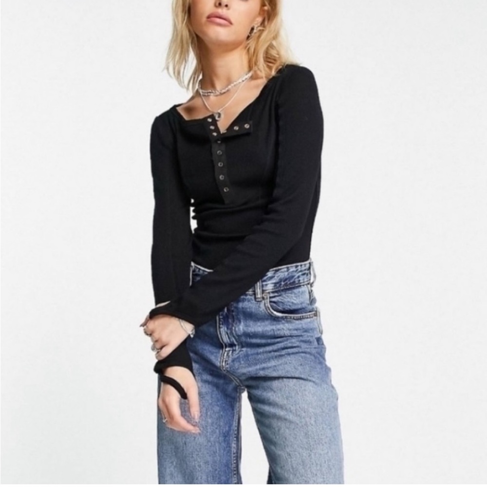 Brand New With Tags Free People Henley Bodysuit
